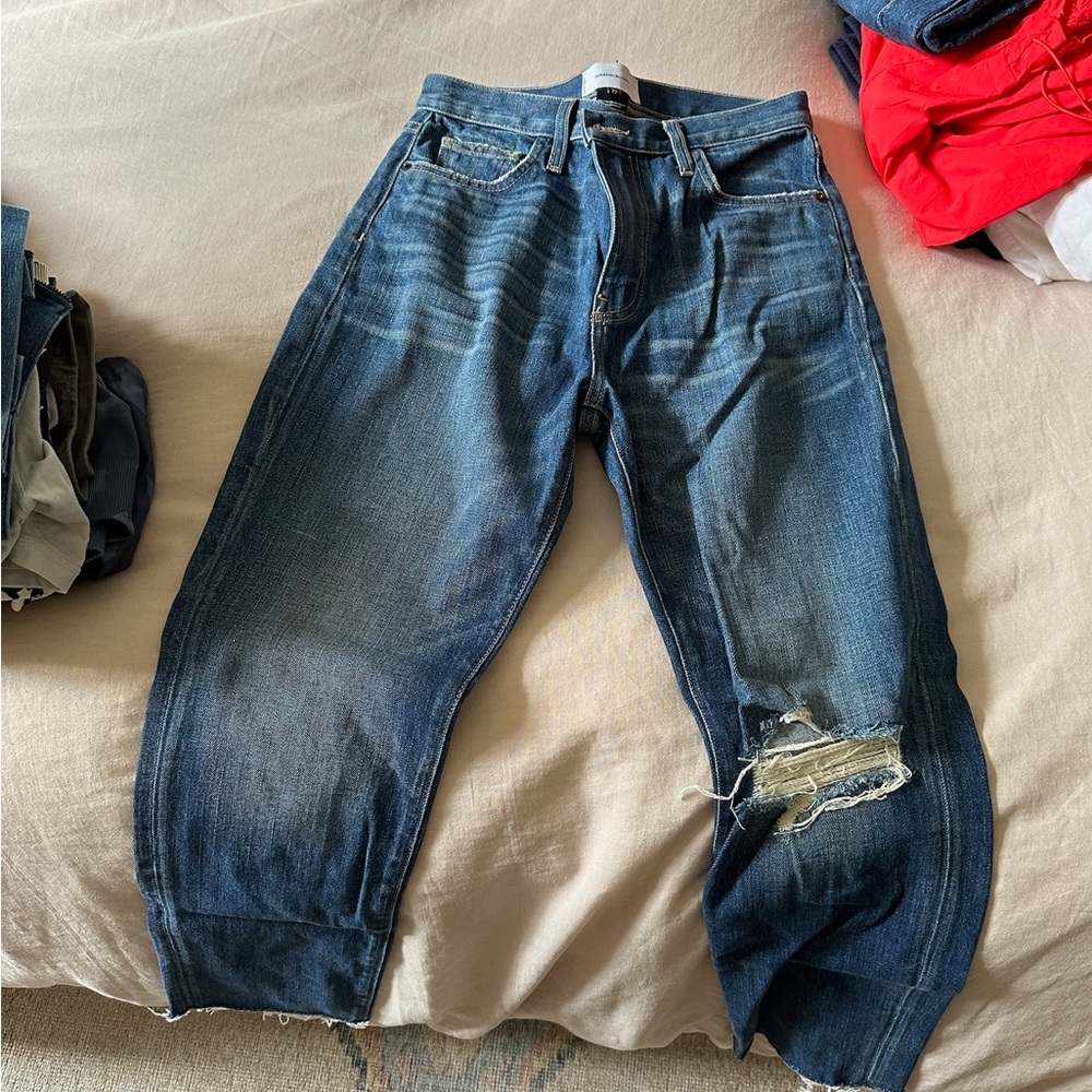 Denim jeans straight leg